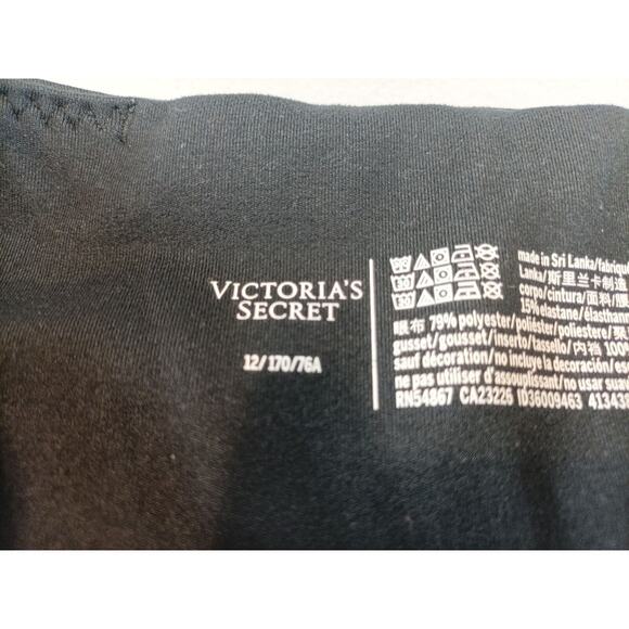 Victoria's Secret Womens Cut Out Leggings Size 12 Black Workout Yoga - Picture 4 of 8